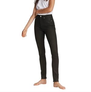 NWOT rag & bone Nina High Rise Black Coated Skinny denim